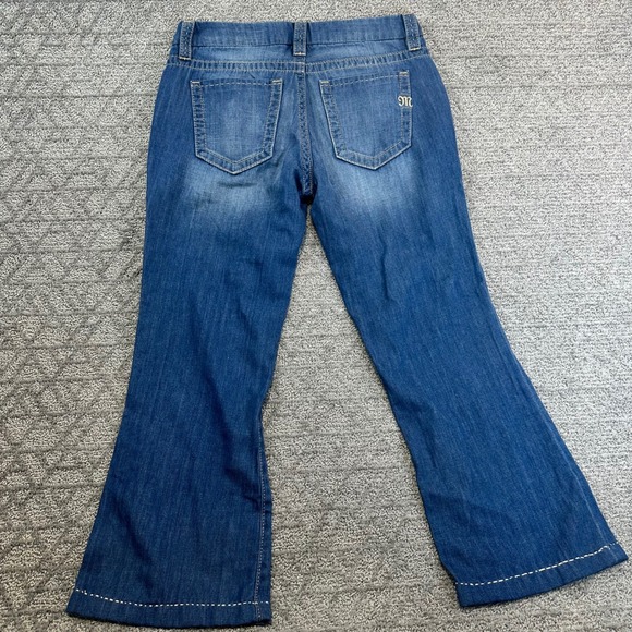 Miss Me Jeans Womens Size 28 Wide Leg Mid Rise Denim Embellished Pockets - Picture 1 of 6